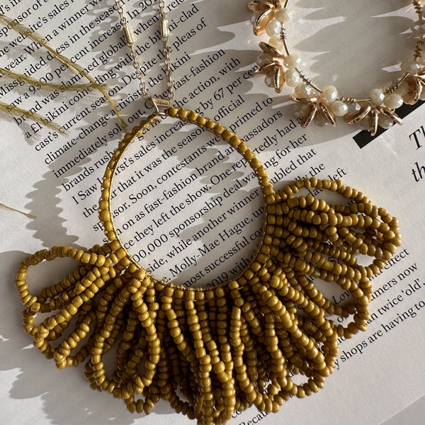 Long Beaded Knot Necklace