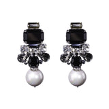 Pearl Crystal Cut Glass Earrings