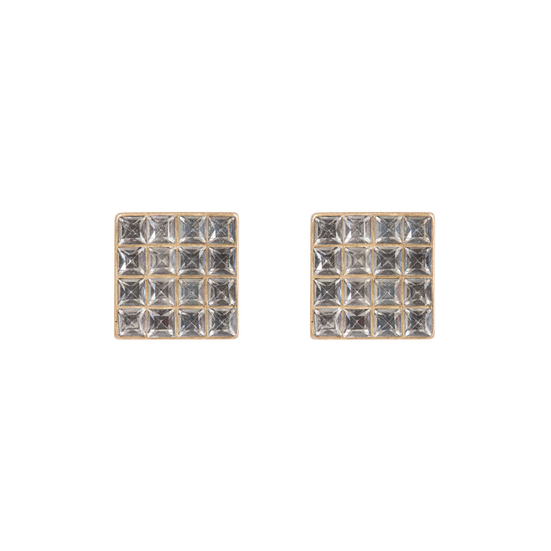 Diamante Square Stud Earrings