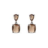 Smoke Cut Glass Earrings