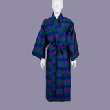 Metro Check Pure Silk Kimono Robe