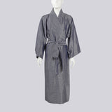 Silver Stripe Pure Silk Kimono Robe