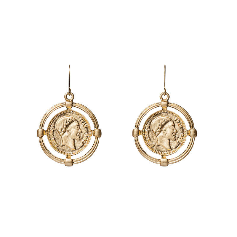 Engraved Coin Earrings