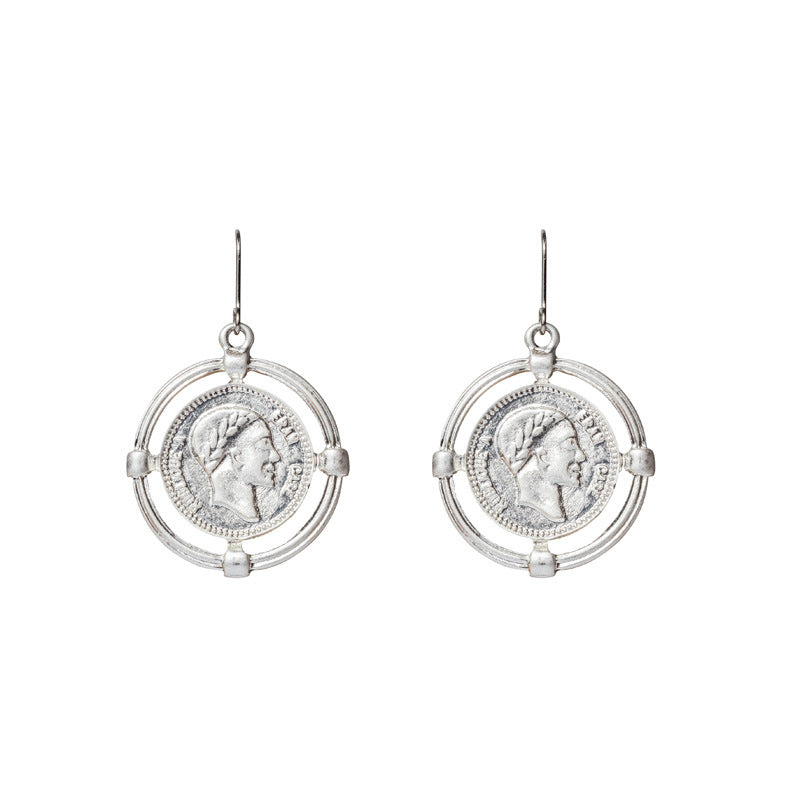 Engraved Coin Earrings