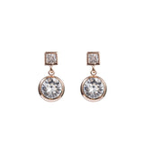 Squared Crystal Drop Earrings