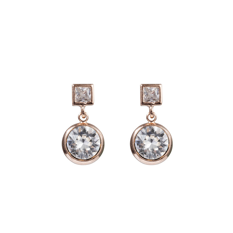 Squared Crystal Drop Earrings