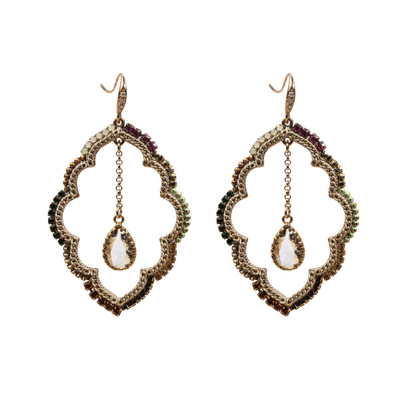 Hollowed Swarovski Jewel Earrings