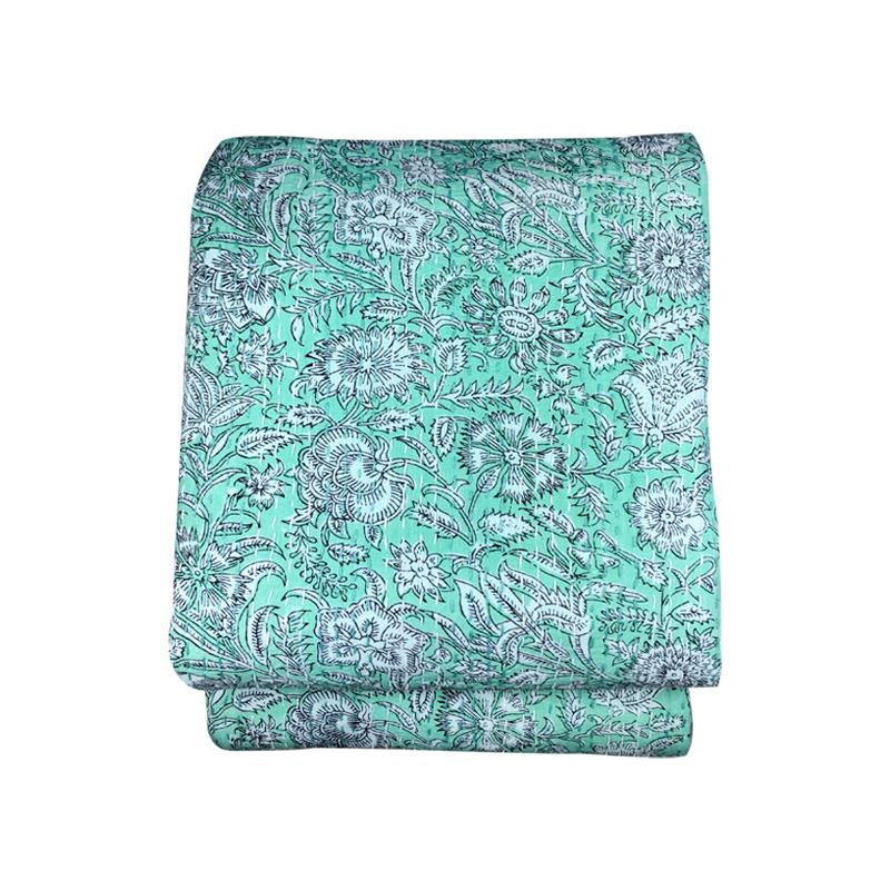 Cotton Bed Cover in Mint