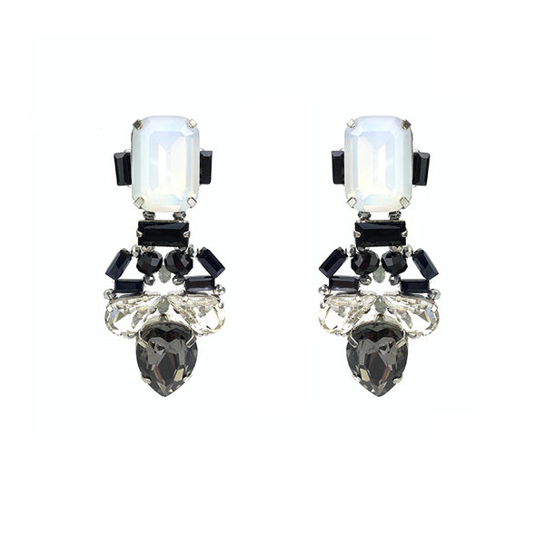 Opal Smoke Glass Earrings