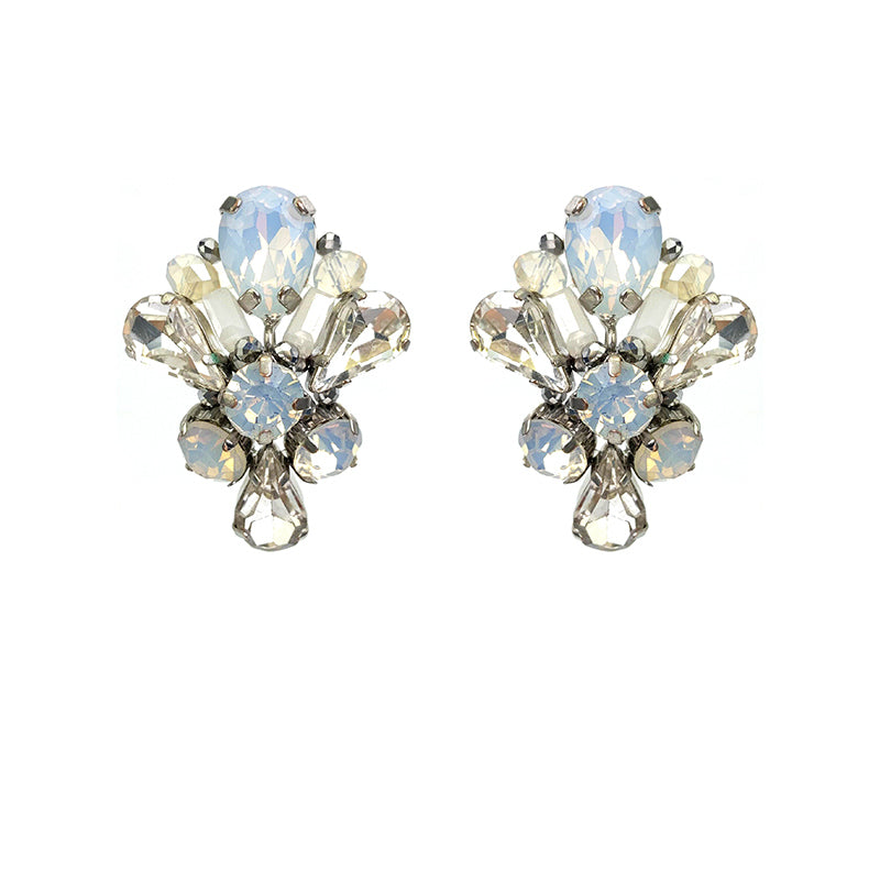 Opal Crystal Cut Glass Earrings