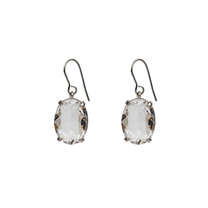 Silver Glass Drop Earrings