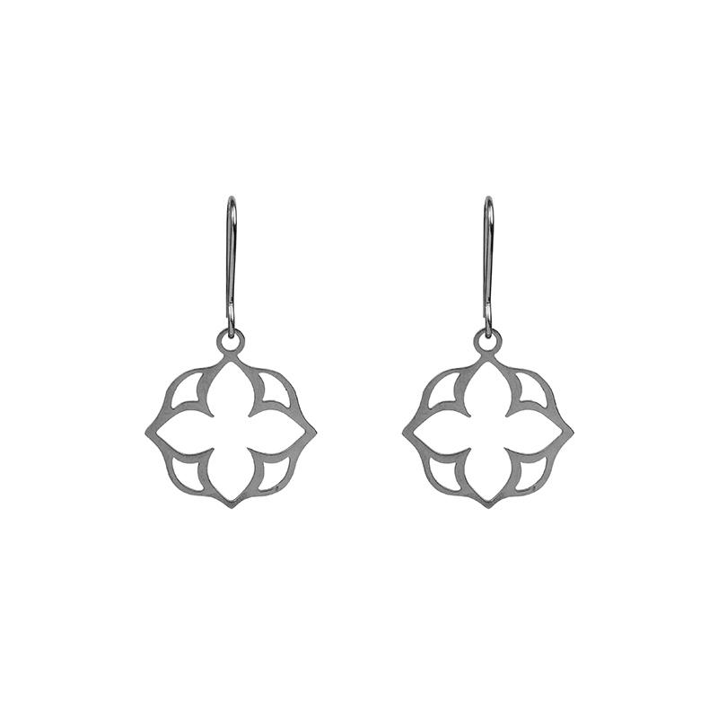 Rosette Earrings in Silver
