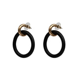 Black Circle Earrings