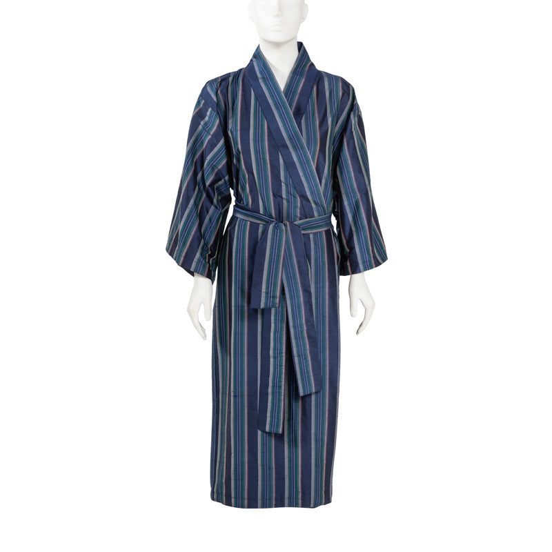 Ink Stripe Pure Silk Kimono Robe