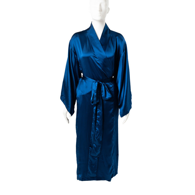 Pure Silk Kimono Robe in Ink
