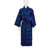 Metro Check Pure Silk Kimono Robe