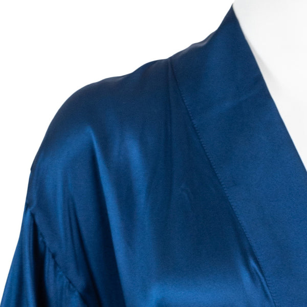Pure Silk Kimono Robe in Ink