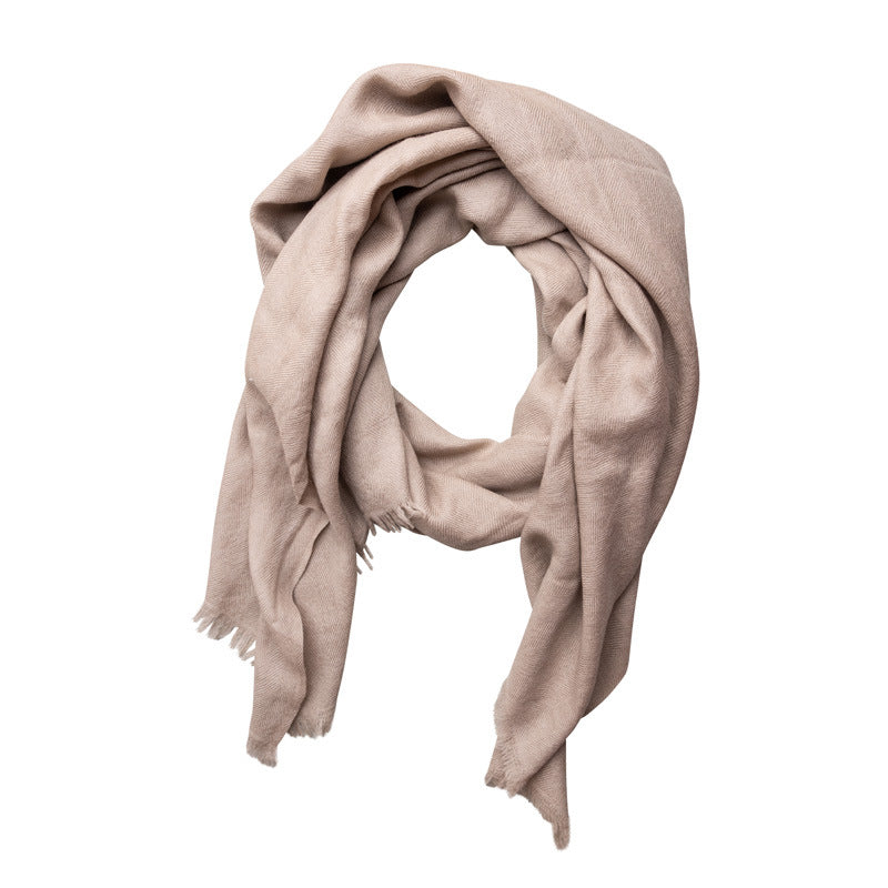 Fine Wool Herringbone Scarf