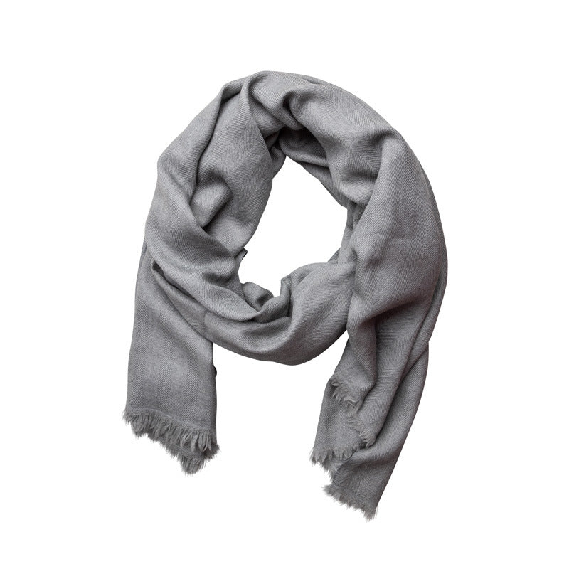 Fine Wool Herringbone Scarf