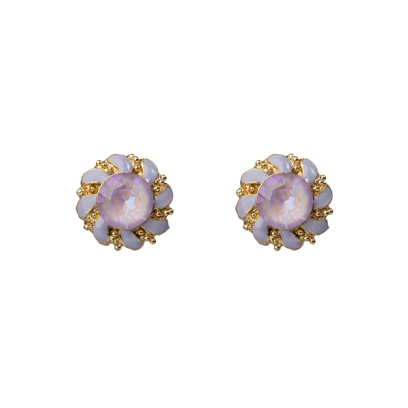 Enamel Stud Earrings in Ivory