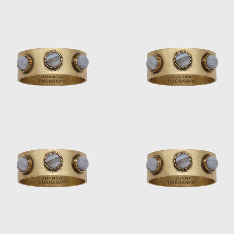Joanna Buchanan Cabochon Napkin Rings in Tiger's Eye