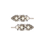 Deepa Gurnani  Pearl Hair Clips in Silver