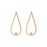 Matted Gold Tear Drop Earring