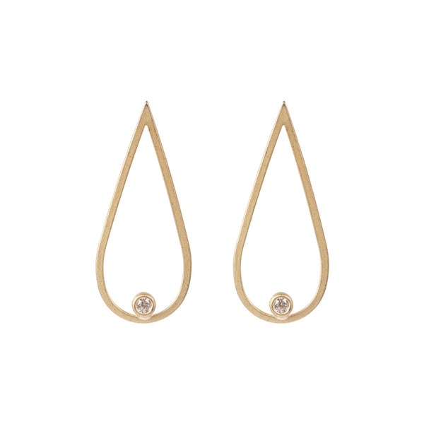 Matted Gunmetal Tear Drop Earring