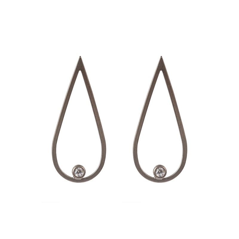 Matted Gold Tear Drop Earring