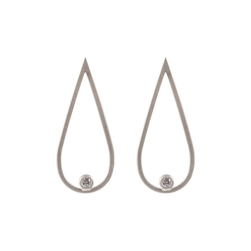 Matted Gold Tear Drop Earring