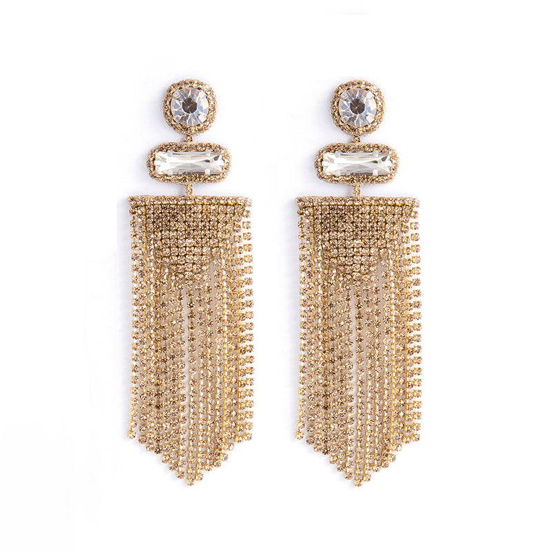 Deepa Gurnani Draped Earrings in Gold
