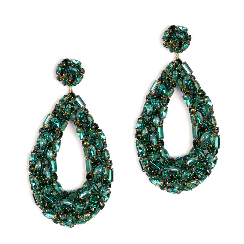 Deepa Gurnani Emerald Earrings