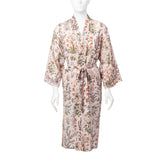 Cotton Kimono Robe in Blush Flower